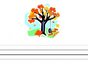 Fall with tire Swing Free fall theme homeschool and classroom printables including writing paper