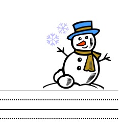 Interlined Paper Winter Snowman Free Printable Snowman Writing Paper for Homeschool and Classroom