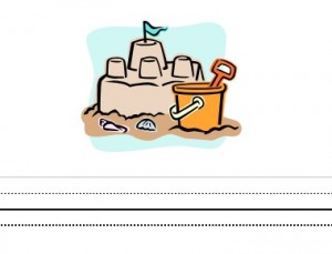 Sandcastle Interlined Paper Free Printable Sandcastle Writing Paper for Homeschool and Classroom