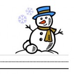Snowman Interlined Paper for Children Free Printable Snowman Theme Writing Paper for Children